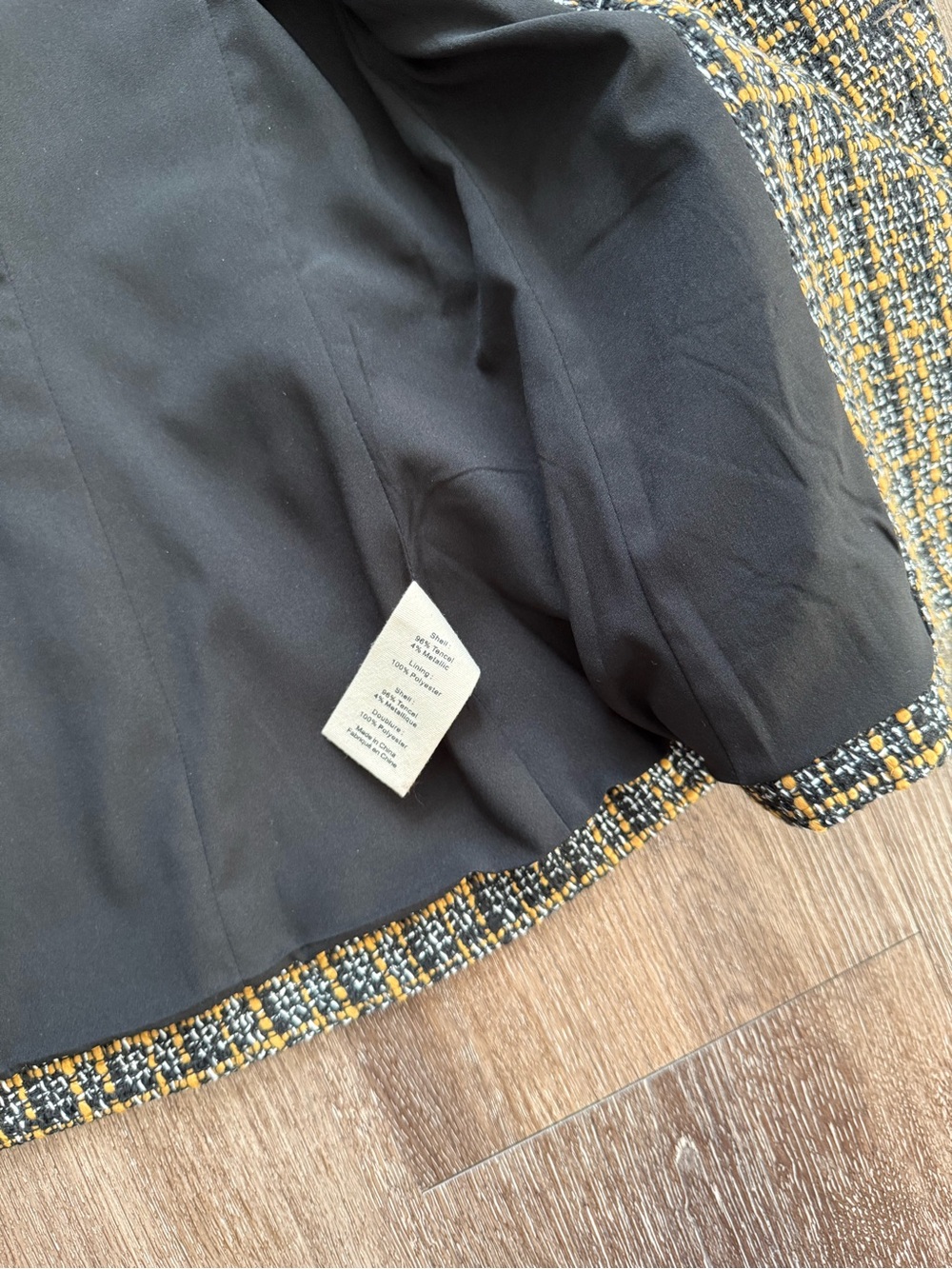 L’AGENCE Kenzie Tweed Double Breasted Blazer Size 0 NWT Chanel Style Gold Button - Picture 5 of 7